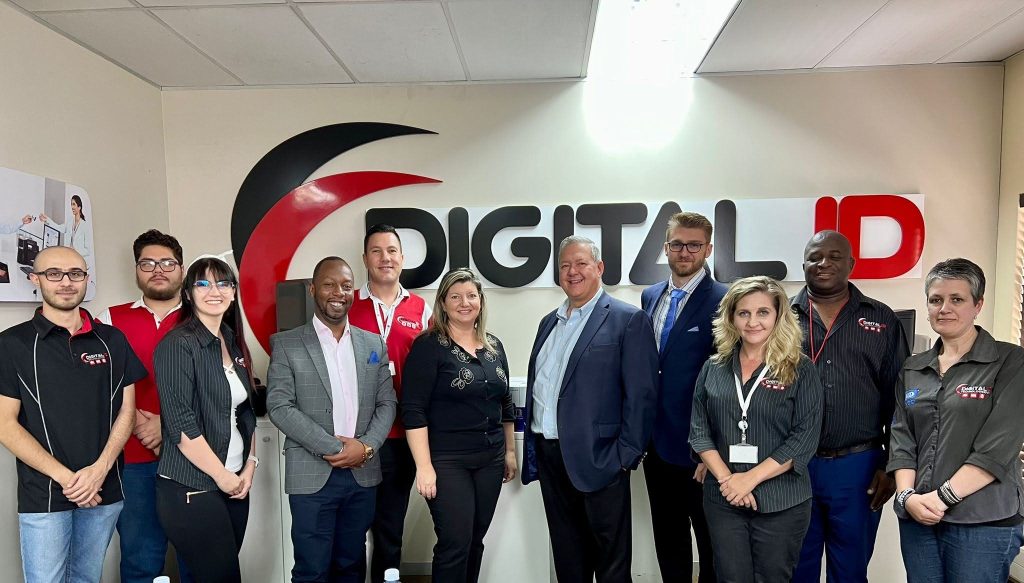 Entrust EMEA Sales Director Geraldine Guigueno and Regional Sales Executive James Kamweti meet with Digital ID Technologies.